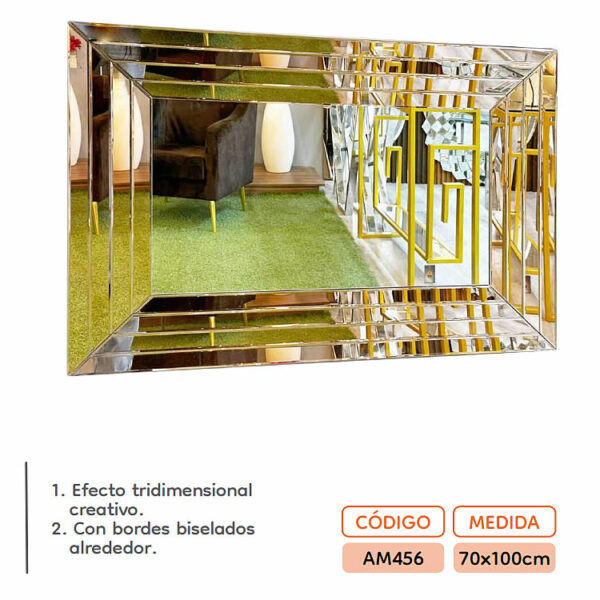 ESPEJO DECORATIVO RECTANGULAR MDF DORADO