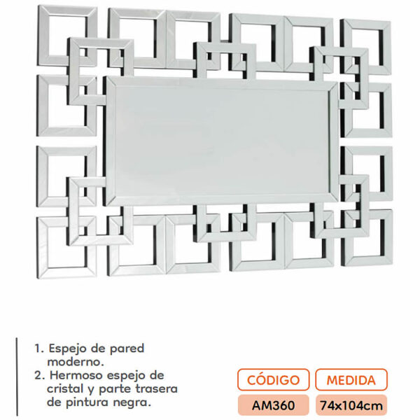 ESPEJO DECORATIVO RECTANGULAR MDF