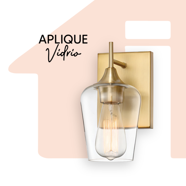 APLIQUE DORADO VIDRIO