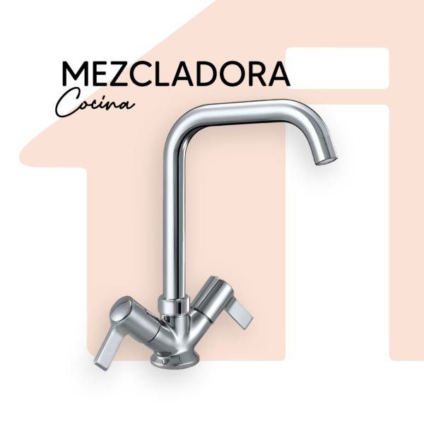 MEZCLADORA COCINA CROMADO