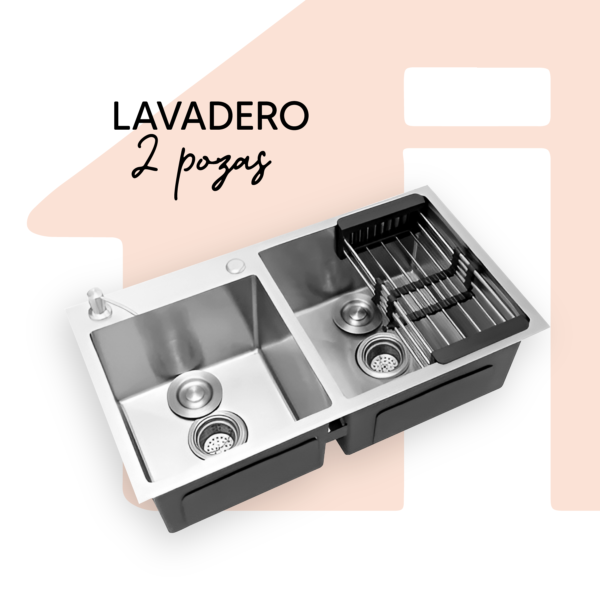 LAVADERO 2P (2 HUECOS) SATINADO