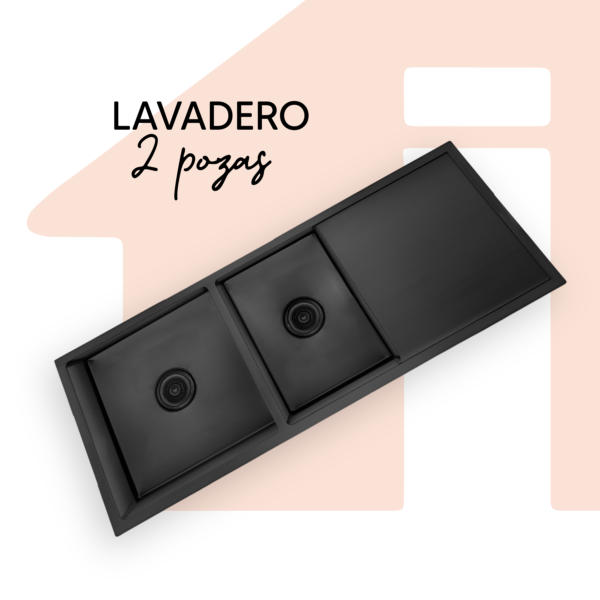 LAVADERO2P C/ESCURRIDOR NEGRO