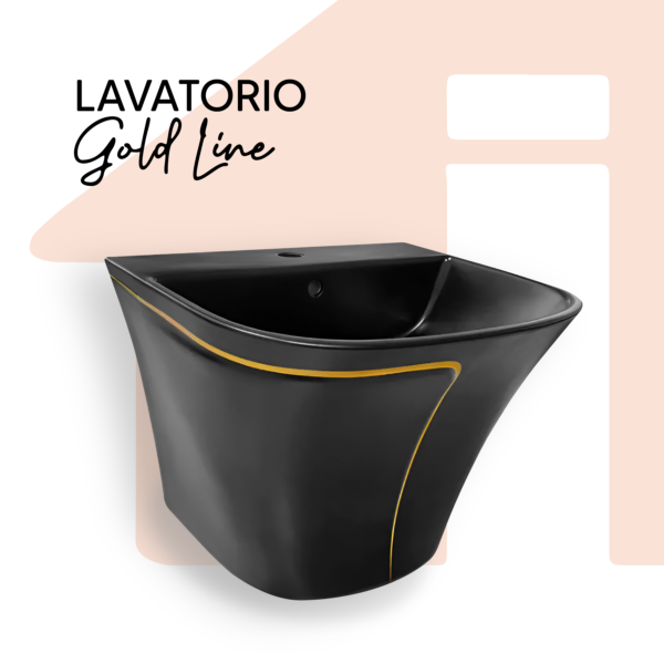 LAVATORIO HUNG NEGRO/GOLD LINE