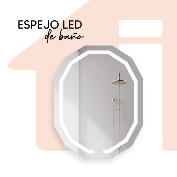 ESPEJO LED OVALADO OCTOGONAL