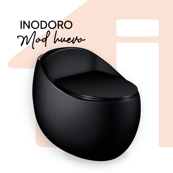 INODORO ONE PIECE NEGRO BRILLANTE MOD BOLA