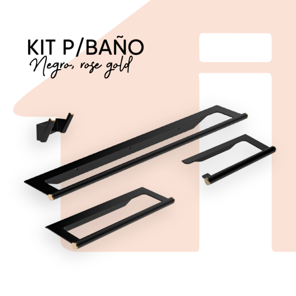 KIT P/BAÑO NEGRO 4PZA