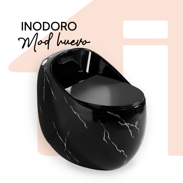 INODORO ONE PIECE NEGRO MARMOL MOD BOLA