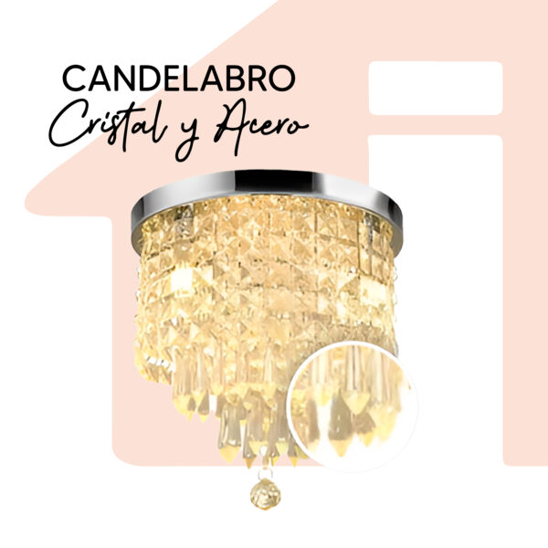 CANDELABRO CRISTAL CROMADO