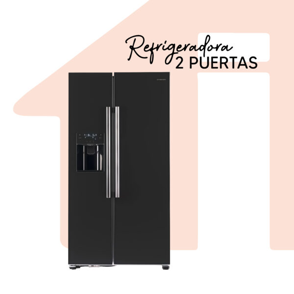 REFRIGERADORA 2 PUERTAS NEGRO BOSTON SBS 513L SOLREF513BLKIN